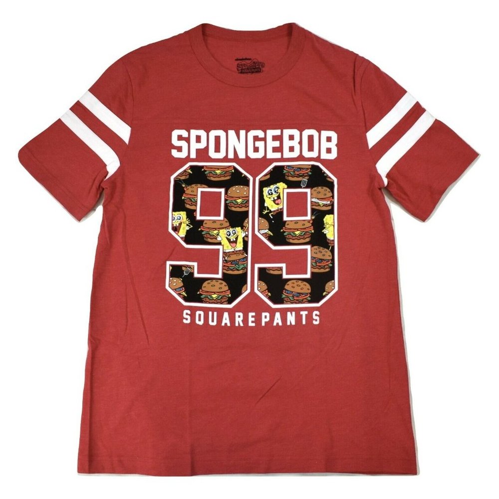 Nickelodeon Mens Spongebob Squarepants 99 Jersey Style Shirt New S, M